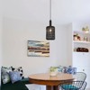 PAKOKULA Farmhouse 7 in. 1-Light Matte Black Pendant Light With Metal woven Cage shade - 3 of 4
