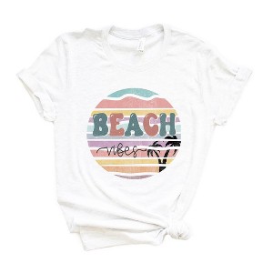Simply Sage Market Women's Beach Vibes Stripes Short Sleeve Graphic Tee - 1 of 3
