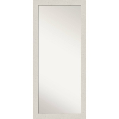 30" x 66" Rustic Plank White Full Length Floor Leaner Mirror - Amanti Art: Wall Mountable, Tall & Large