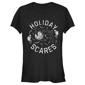 Juniors Womens The Nightmare Before Christmas Scary Teddy Holiday Scares T-Shirt - 1 of 4