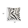 HomeRoots Set of Two 18" White and Black Zebra Cowhide Throw Pillows - 3 of 4