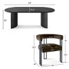 7-Piece Dining Table Set with Velvet Chairs, Modern Oval Black Table & Upholstered Armchairs with Metal Legs for Dining Room-Maison Boucle - 3 of 4