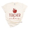 Simply Sage Market Teacher Vibes Cursive Apple Garment Dyed Tee - XL - Ivory - 2 of 4