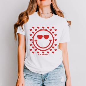 Simply Sage Market S.W.Smiley Smiley Face Hearts Short Sleeve Tee - 1 of 4