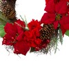 Northlight Poinsettia and Hydrangea Artificial Christmas Wreath - 24" - Unlit - 3 of 3