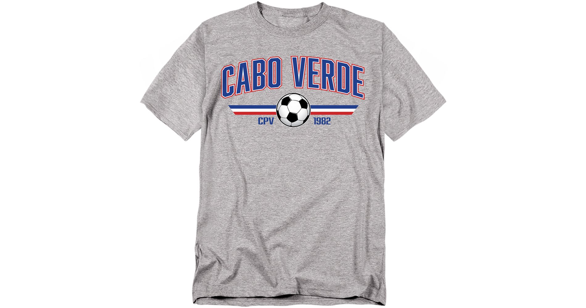 Men's Cabo Verde Classic Futbol World Soccer Crest with Ball T-Shirt