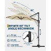 10FT Cantilever Patio Umbrella with LED Lights, 360° Rotating Offset Sun Shade, Windproof Outdoor Umbrella with Base for Garden, Deck, Pool - 4 of 4