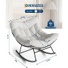 Outdoor Papasan Rocking Chair, Oversized Rattan Lounge Chair for Balcony, Porch, or Bedroom - 2 of 4
