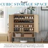 Brafabhome Shoe Rack Storage Organizer with 2 Rattan Doors, Wooden Entryway Shoe Cabinets with Open Shelf for Slippers and Sneakers | 20 Pairs - 3 of 4