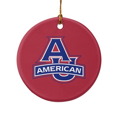 American University Primary Logo Porcelain Holiday Christmas Tree Ornament