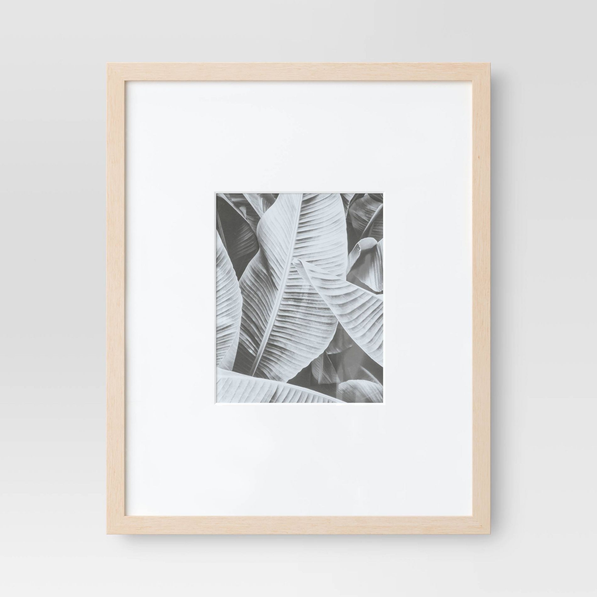 16" x 20" Matted to 8" x 10" Poster Frame Light Wood - Threshold™: Modern Style, MDF, Glass Glazing, Sawtooth Mount