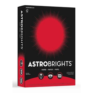 Astrobrights Premium Colored Paper, 8-1/2 x 11 Inches, 24 lbs, Re-Entry Red, 500 Sheets - 1 of 4