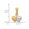 Black Bow Jewelry 14k Yellow Gold with White Rhodium Hollow Two Heart Pendant, 10mm - 3 of 4