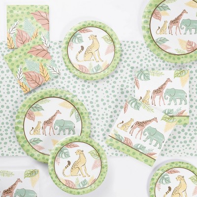 Creative Converting Safari Baby Animal Birthday Tableware Kit 8ct