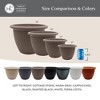 The HC Companies Sevilla Flower Planters - Outdoor & Indoor Planter - Round Self Watering Plant Pots for Herbs & More (16”, Cottage Stone, Pack of 1) - 2 of 4