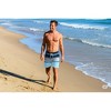 Heat Swimwear Men's Swim Trunk Short, Elastic Waist and Stretch, Blue Stripe - 3 of 3