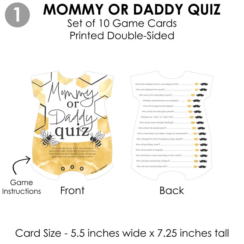 Big Dot of Happiness Little Bumblebee - 4 Baby Shower Games - 10 Cards Each - Gamerific Bundle, 5 of 9
