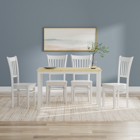 Glenwillow Home 5-pc - 48" Wood Dining Table In White/natural + White ...