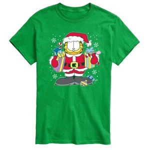 Men's - Garfield - Santa Garfield with Presents Christmas Short Sleeve Graphic T-Shirt - 1 of 4