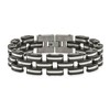 Black Bow Jewelry Men's 16.5mm Stainless Steel & Black Rubber Link Bracelet, 8 Inch - 3 of 4
