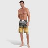 Anna-Kaci Men's Striped Ombre Board Shorts with Elastic Waistband and Drawstring Closure - 3 of 4