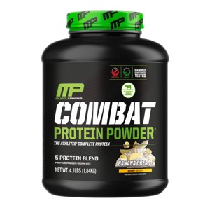 MusclePharm Combat Protein Powder, Banana Cream, 4 lb (1,81 kg) - 1 of 2