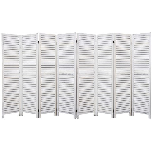 Legacy Decor 8 Panel Room Divider Full Length Wood Shutters Louver ...