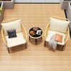 Bistro Set, All-Weather Wicker Patio Conversation Set, Outdoor Sectional Furniture Chairs with Coffee Table & Cushions - 3 of 4