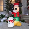 Gemmy Animated Airblown Inflatable Mickey Putting Hat on Snowman Scene Disney, 6 ft Tall - 3 of 4