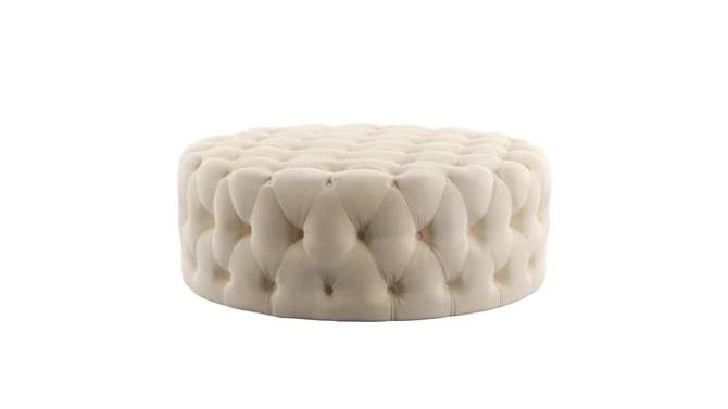 Beekman Place Velvet Button Tufted Round Cocktail Ottoman - Inspire Q, 2 of 10, play video
