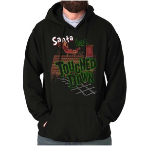 Funny Christmas Santa Touched Down Hoodie Sweatshirt Women Men Brisco Brands - 1 of 4