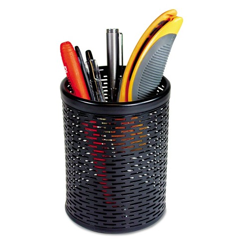 Artistic Pencil Cup, Metal, Urban Collection Punched, Black