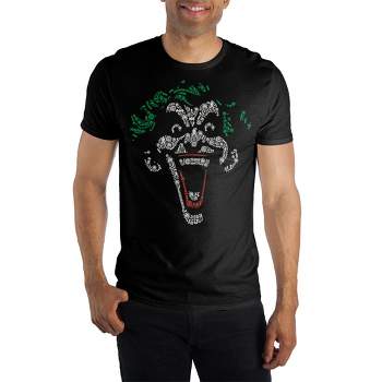 Batman Joker Full Face Evil Maniacal Smile Tee Shirt T-Shirt-Large