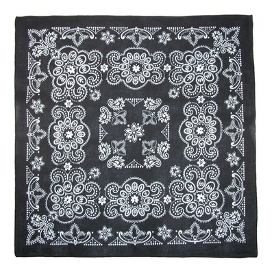 Ctm 27 Inch Extra Large Cotton Texas Paisley Bandana, Black : Target