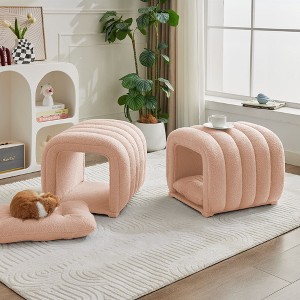 Hyleory Easy-Connected Footrest Stool Pet-Friendly - 2-in-1 Bed Bench & Play Tunnel with 2 Removable Pads - 1 of 4