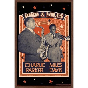 Trends International Charlie Parker and Miles Davis - Together Framed Wall Poster Prints - 1 of 4