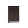 Glidden Wood Modern Shoe Cabinet (Tall) Dark Brown - Baxton Studio: Freestanding Storage, Holds 20 Pairs - 4 of 4