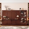 Queen Size Murphy Bed with Height Adjustable Storage Compartments and Shelf - 3 of 4