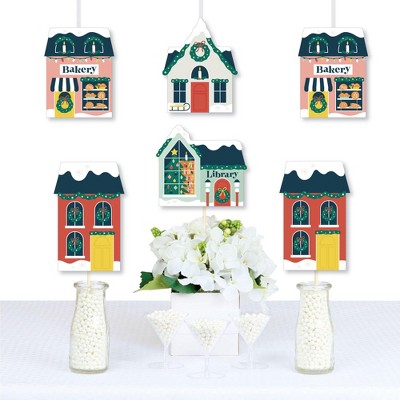 Big Dot of Happiness Christmas Village - Decorations DIY Holiday Winter Houses Essentials - Set of 20