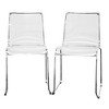Lino Transparent Acrylic Dining Chair - Clear (Set Of 2) - Baxton Studio: Chrome Frame, Protective Floor Caps - 2 of 4