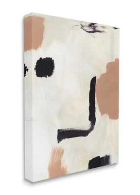 Stupell Industries Soft Tone Neutral Abstraction Beige Black Design