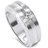 Pompeii3 3/8ct Mens Princess Cut Diamond Wedding Ring 14K White Gold - 2 of 4