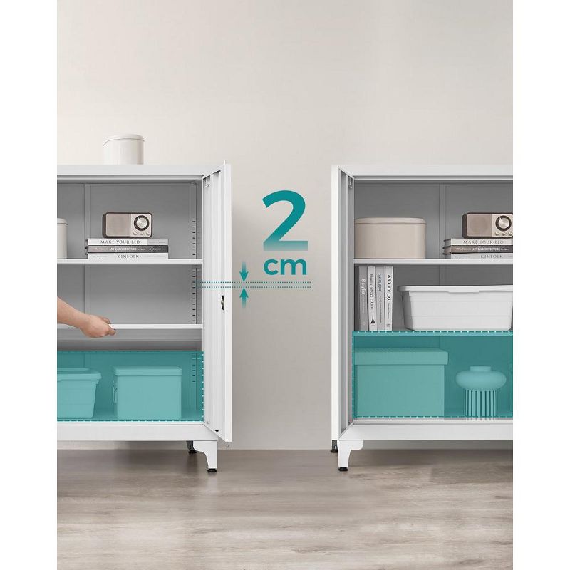 SONGMICS Office Cabinet Garage Cabinet, Metal Storage Cabinet with Doors and Shelves, 4 of 8