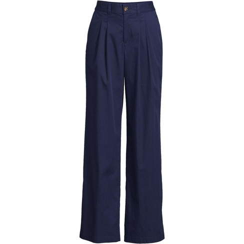 Lands' End Women's Petite High Rise Crisp Poplin Chino Wide Leg Pants ...