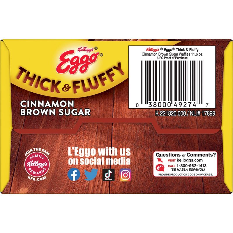 Eggo Think &#38; Fluffy Cinnamon Brown Sugar Frozen Waffles - 11.6oz/6ct, 6 of 10