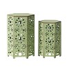 GDFStudio Elliot Outdoor Nesting Iron Side Tables with Sunburst Cutout Design (Set of 2) - 2 of 4