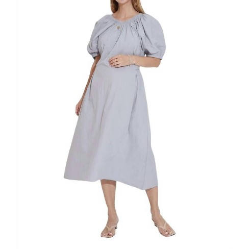 Women s Puff Sleeve Poplin Dress Liv Maternity Target