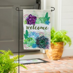 Succulent Burlap Garden Flag - 1 of 2