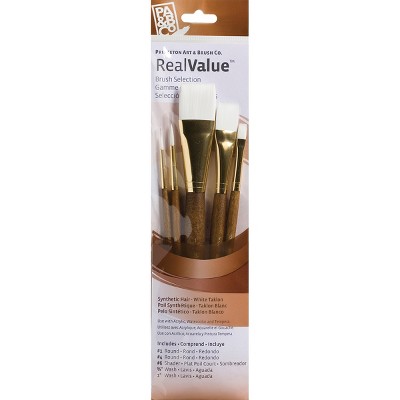 Synthetic White Taklon Real Value Brush Set-5/Pkg