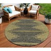 Dark Gray And Gold Abstract Washable Indoor Outdoor Area Rug - 2 of 4
